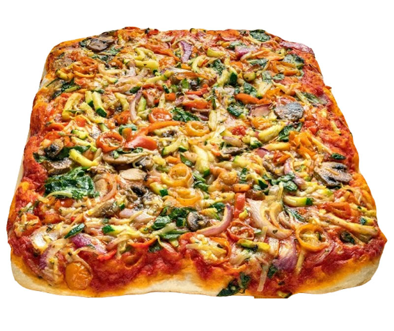 Plato de pizza vegana