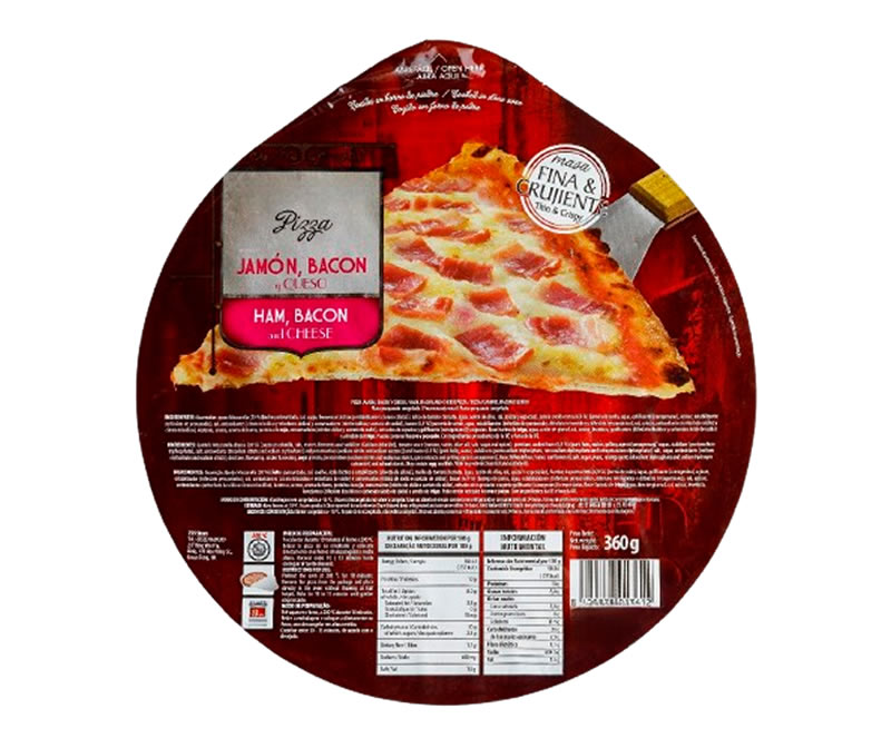 Gama Retail Pizza Fiambre, Bacon e Queijo 