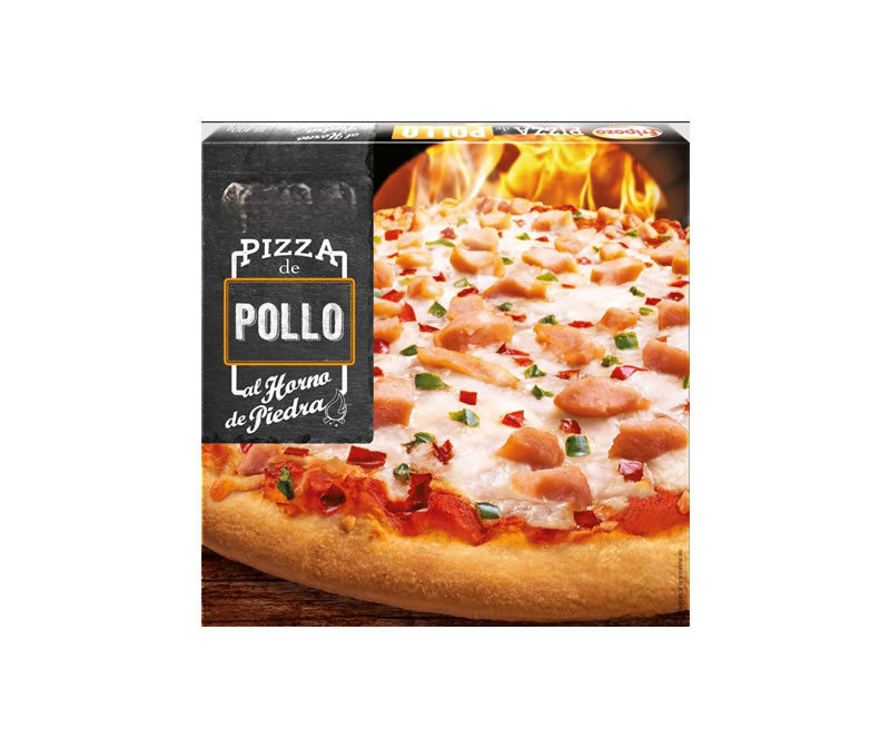 Pizza de pollo al horno de piedra