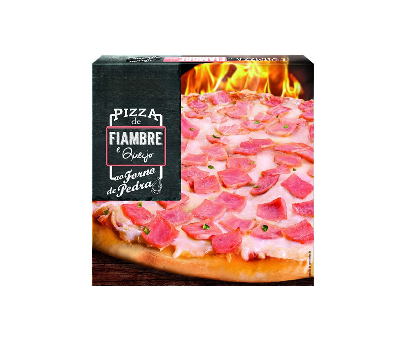 Pizza De Jamn Y Queso Al Horno De Piedra