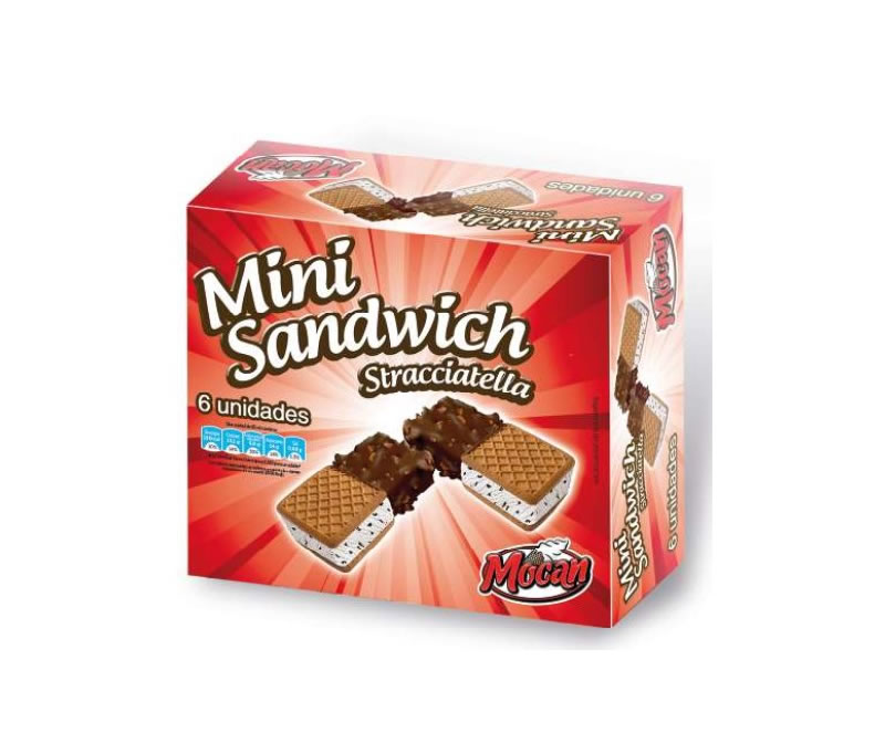 Pack 6 Helado Sandwich De Stracciatella