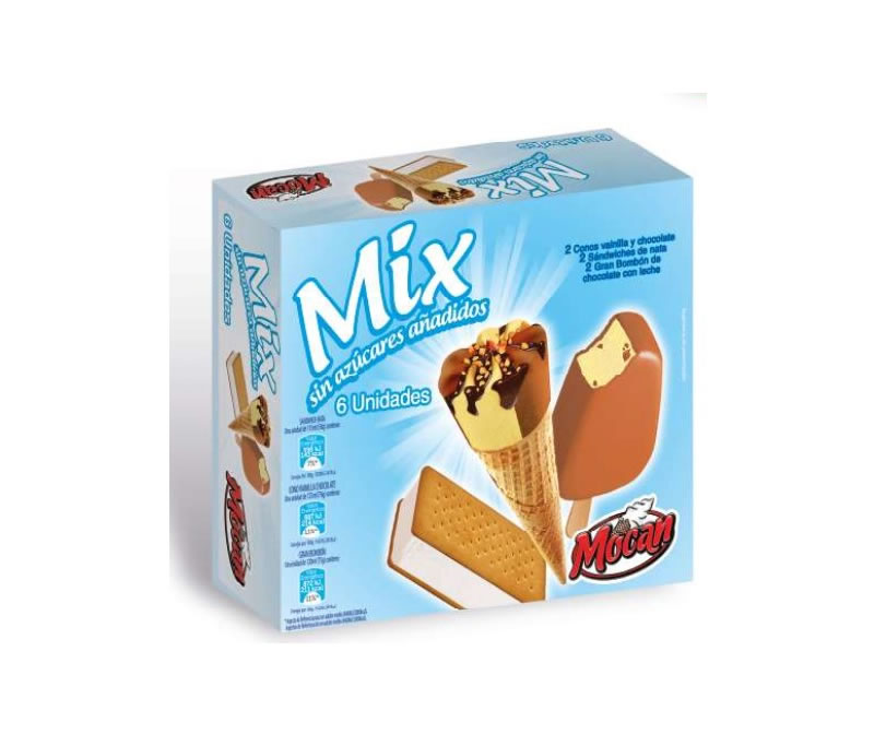 Pack helado 6 mix sin azcar